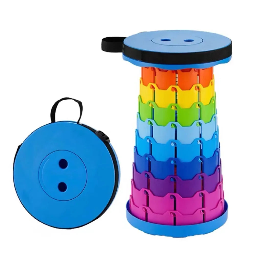 Rainbow Telescopic Folding Stool Thickened Travel Outdoor