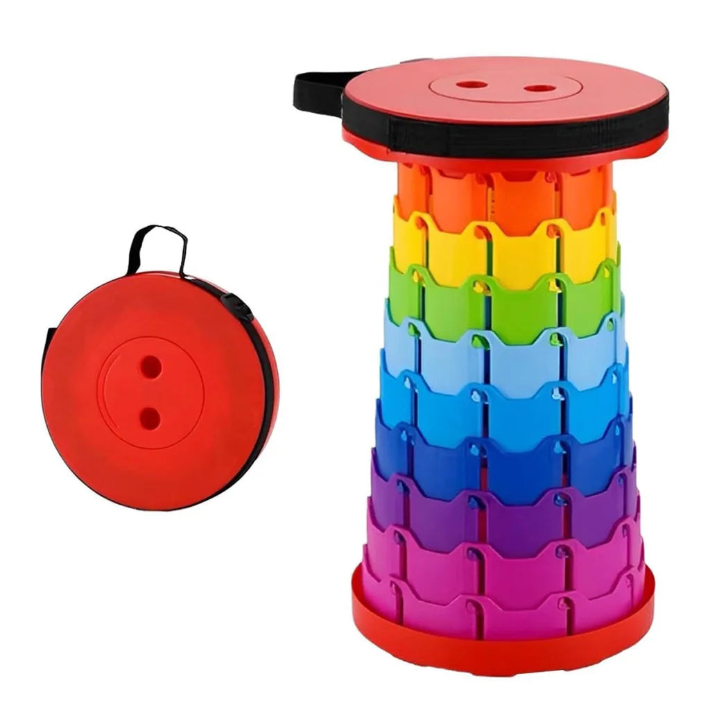 Rainbow Telescopic Folding Stool Thickened Travel Outdoor