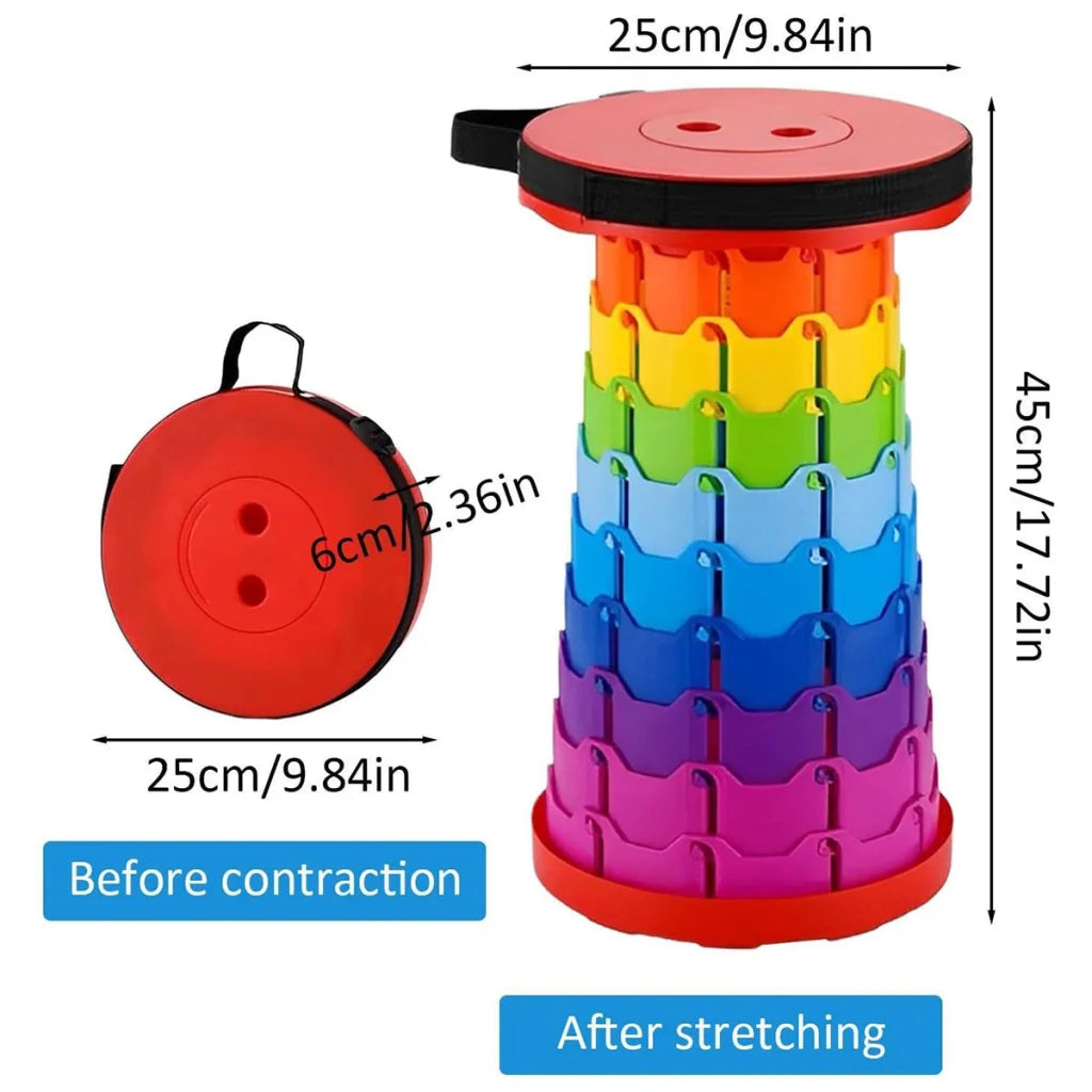 Rainbow Telescopic Folding Stool Thickened Travel Outdoor