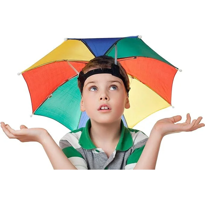 RAINBOW UMBRELLA HAT Rain Novelty Cap Costume Outdoor