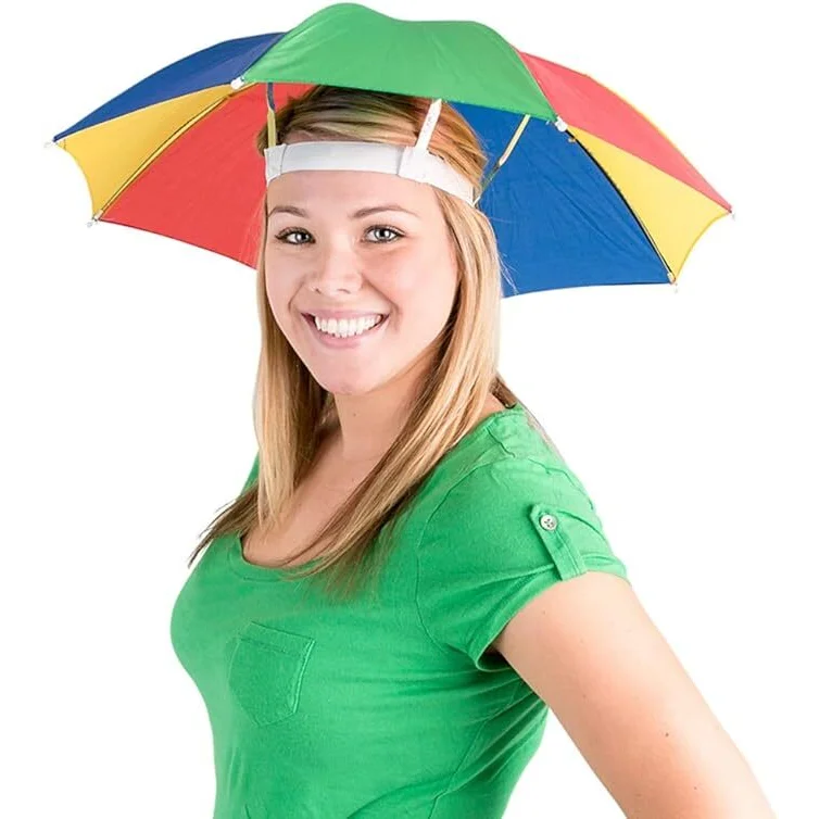 RAINBOW UMBRELLA HAT Rain Novelty Cap Costume Outdoor