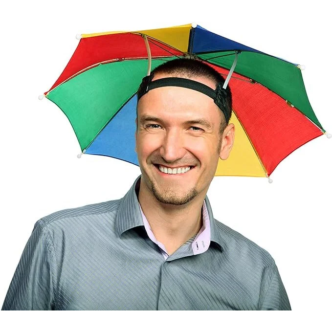 RAINBOW UMBRELLA HAT Rain Novelty Cap Costume Outdoor