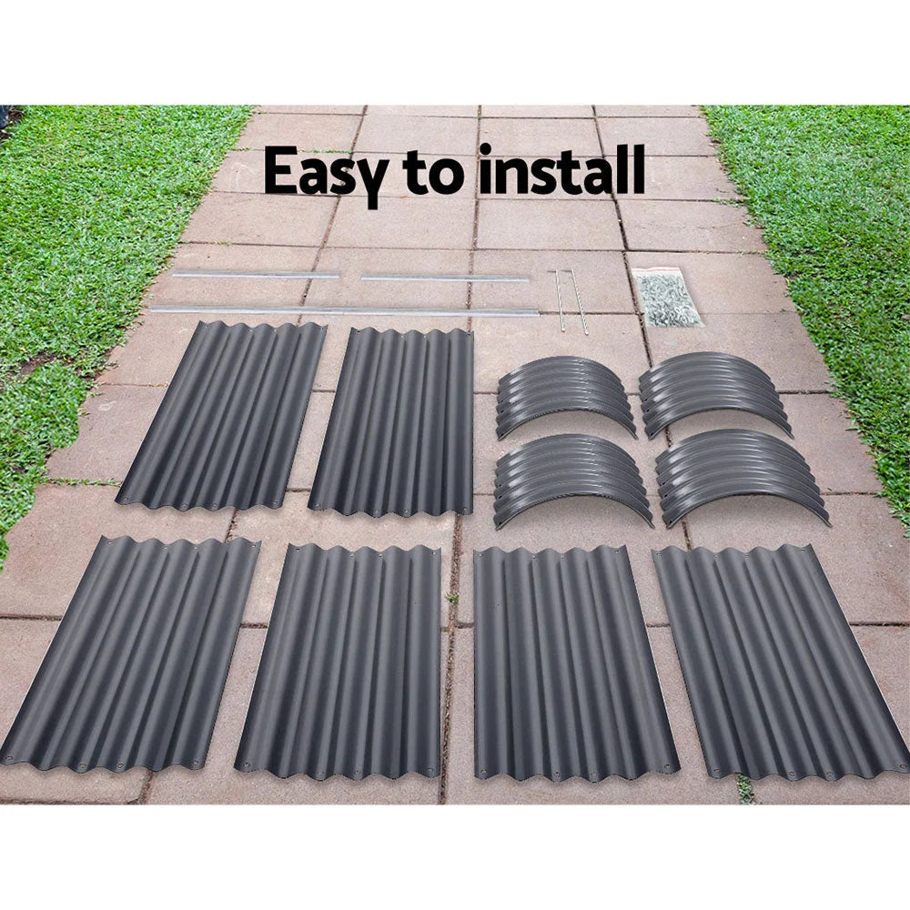 Raised Garden Bed 240X80X42CM Galvanised Steel Instant