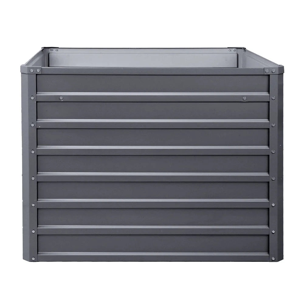 Raised Garden Bed (2pc) 100×100×77cm Galvanised Steel
