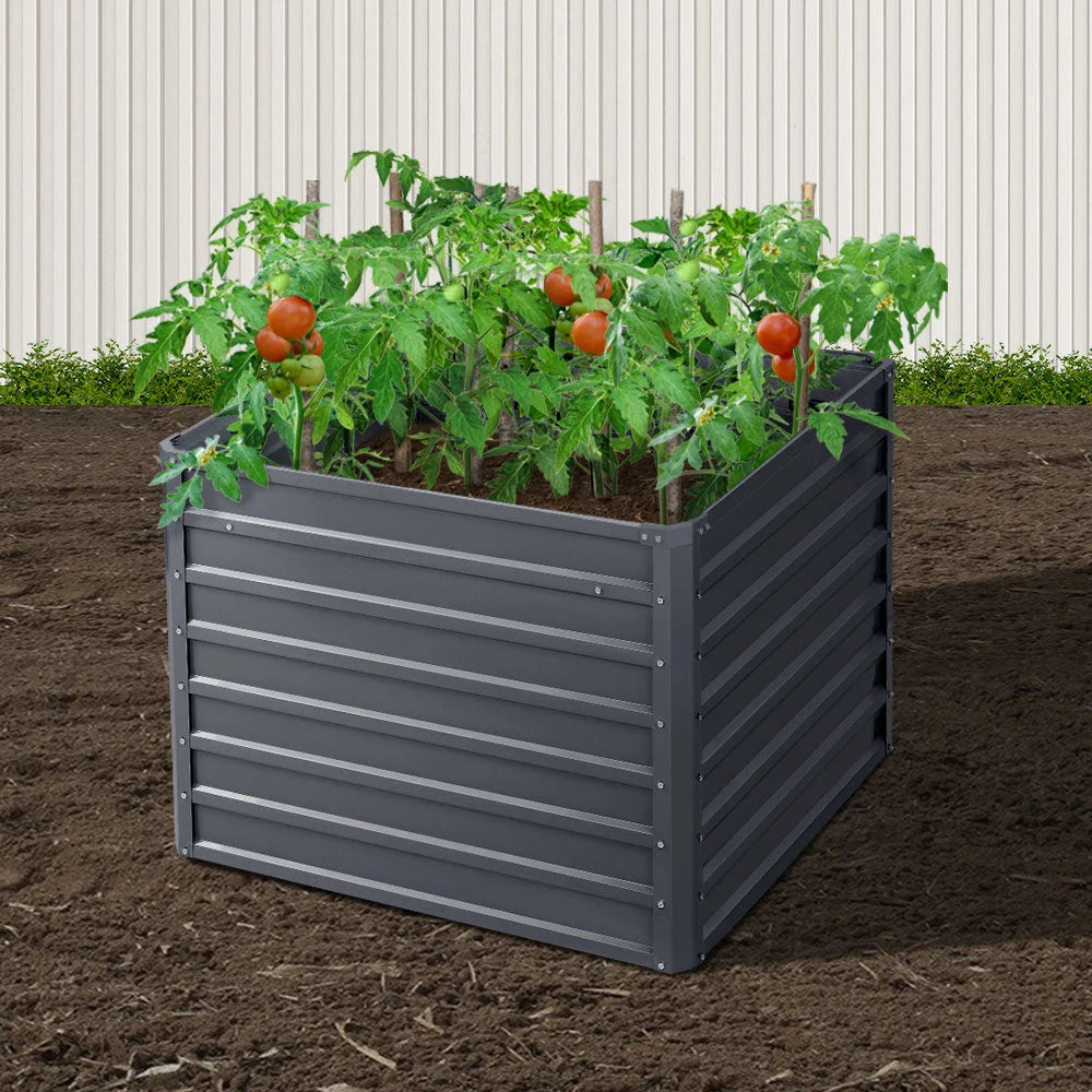 Raised Garden Bed (2pc) 100×100×77cm Galvanised Steel