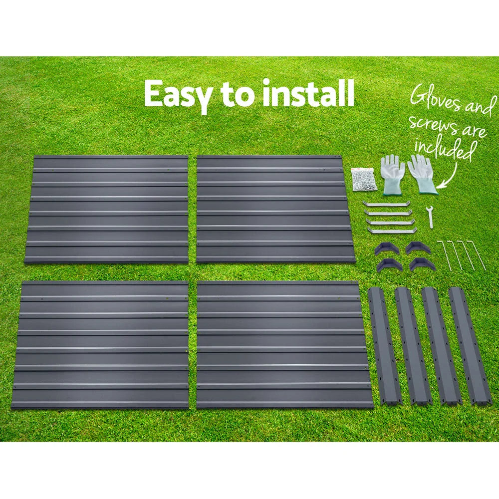 Raised Garden Bed (2pc) 100×100×77cm Galvanised Steel