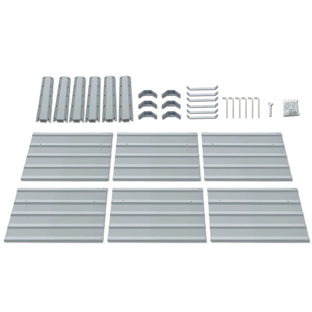 Raised Garden Bed (2pc) 130×130×46cm Galvanised Steel