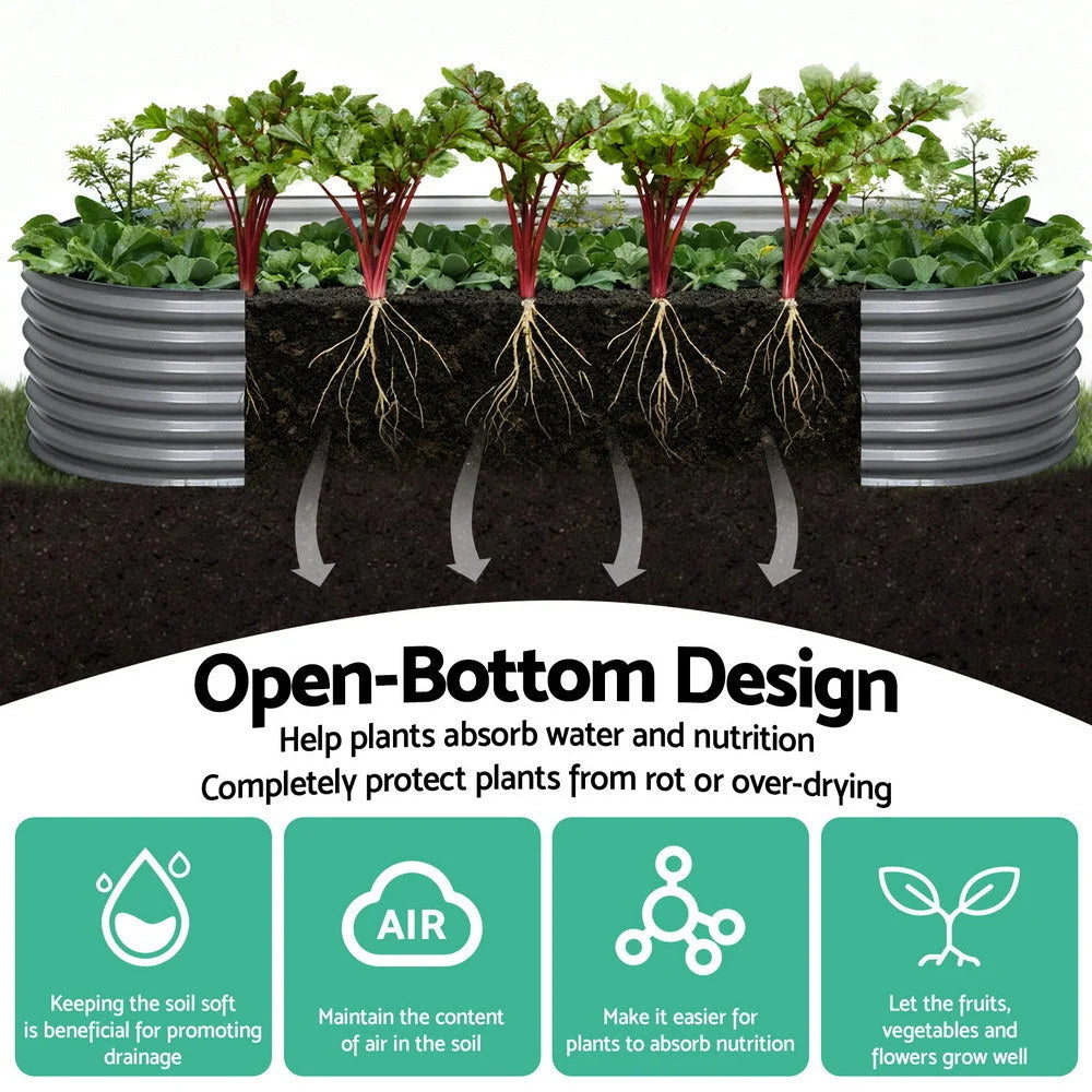 Raised Garden Bed 320X80X42CM Galvanised Steel Instant