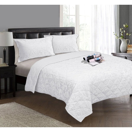 Ramesses 3 Piece Jacquard Floral Comforter Set Queen