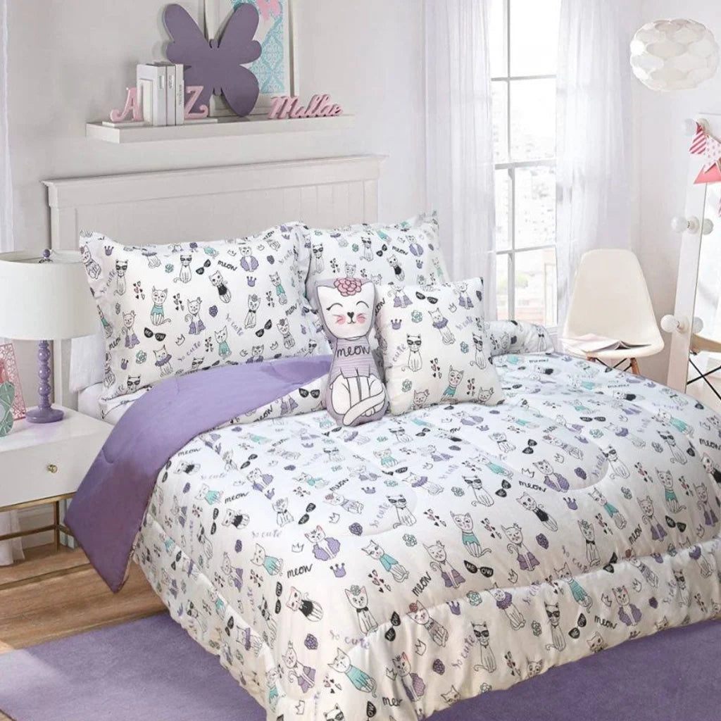 Ramesses 5 Piece Kids Comforter Set Double - Cat - Furniture