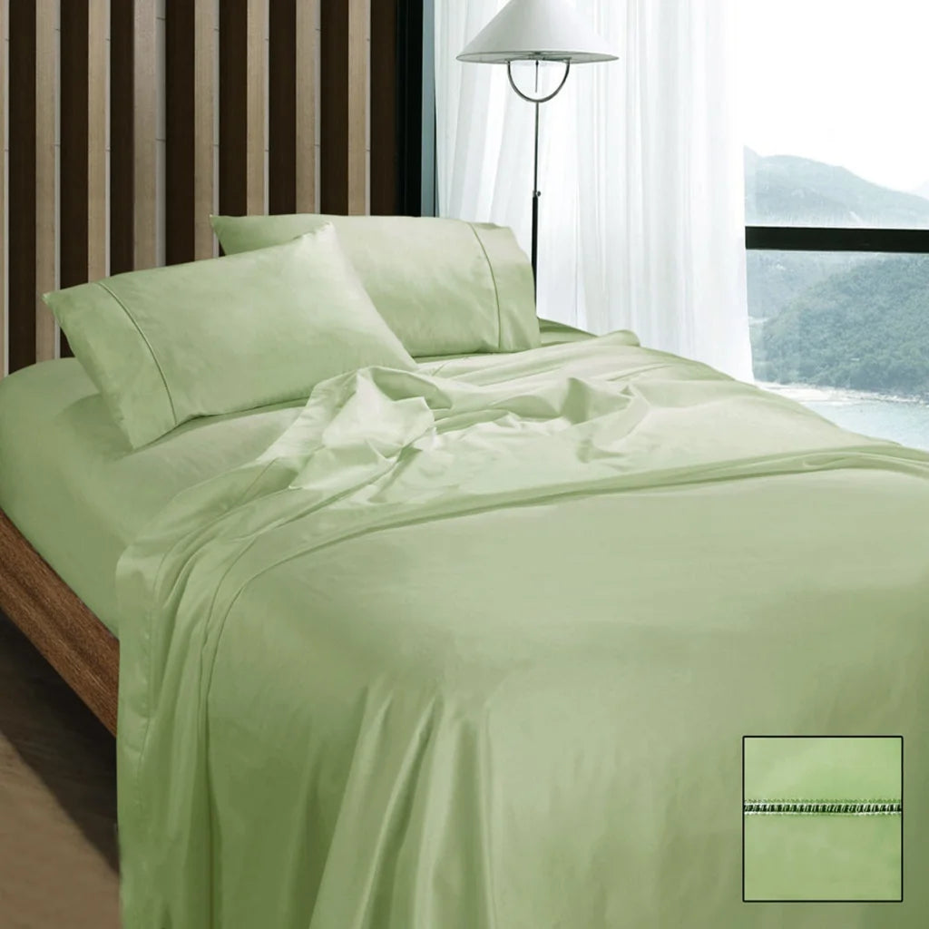 Ramesses Egyptian Cotton Sateen Sheet Set 1100TC Mint King