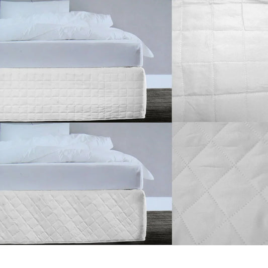 Random Pattern Quilted Valance White Queen - Artex - Home &