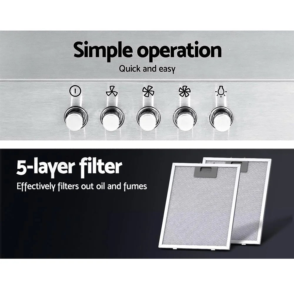 Range Hood 60cm 600mm Kitchen Canopy Stainless Steel Wall