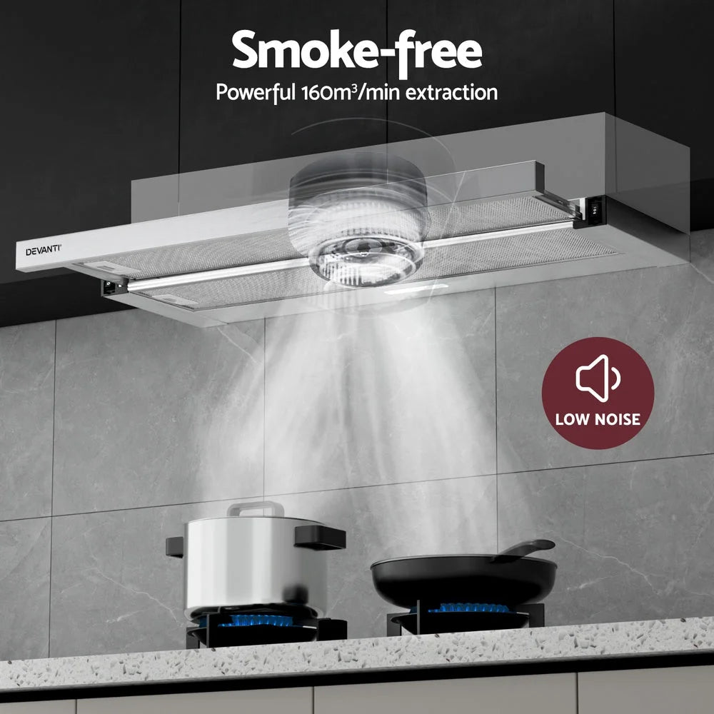 Range Hood 900mm 90cm Slide Out Stainless Steel - Appliances