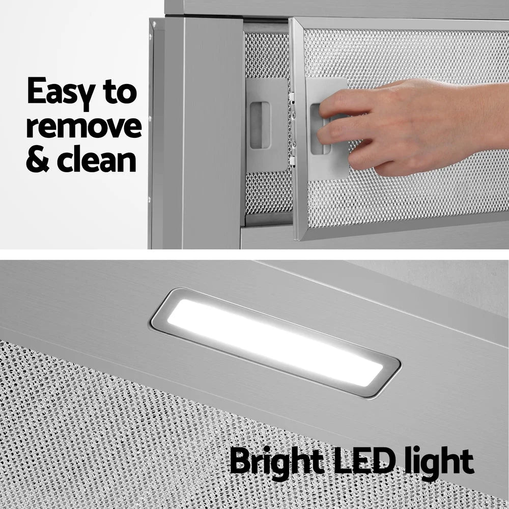 Range Hood 900mm 90cm Slide Out Stainless Steel - Appliances