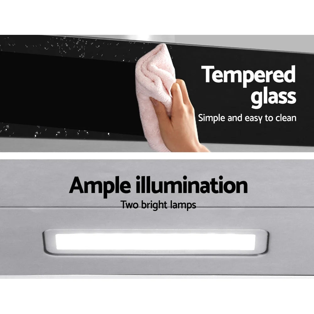Range Hood 900mm Rangehood 90cm Stainless Steel Glass