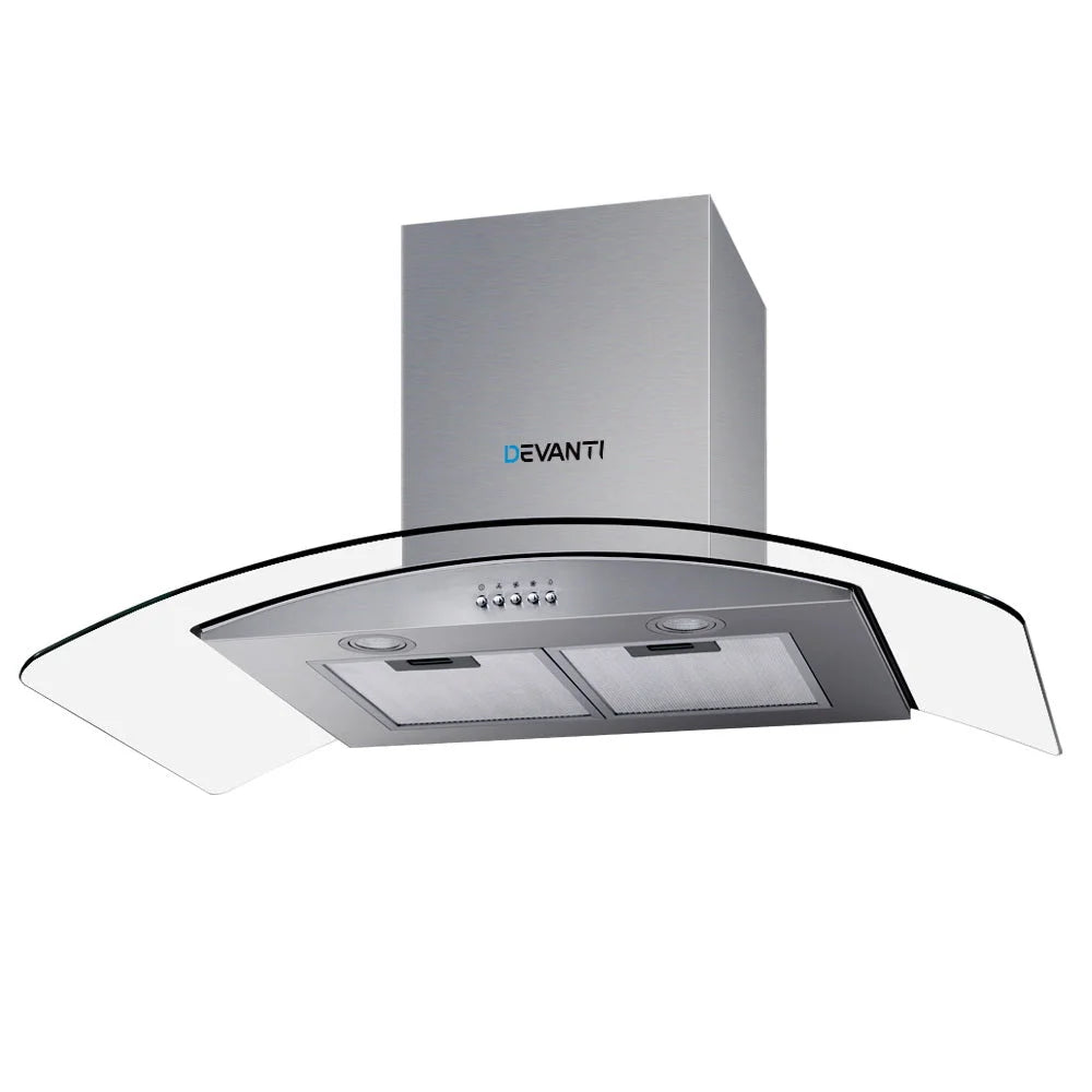 Range Hood 900mm Rangehood Kitchen Stainless Glass Canopy