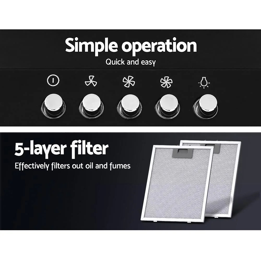 Range Hood 90cm 900mm Kitchen Canopy LED Light Wall Mount