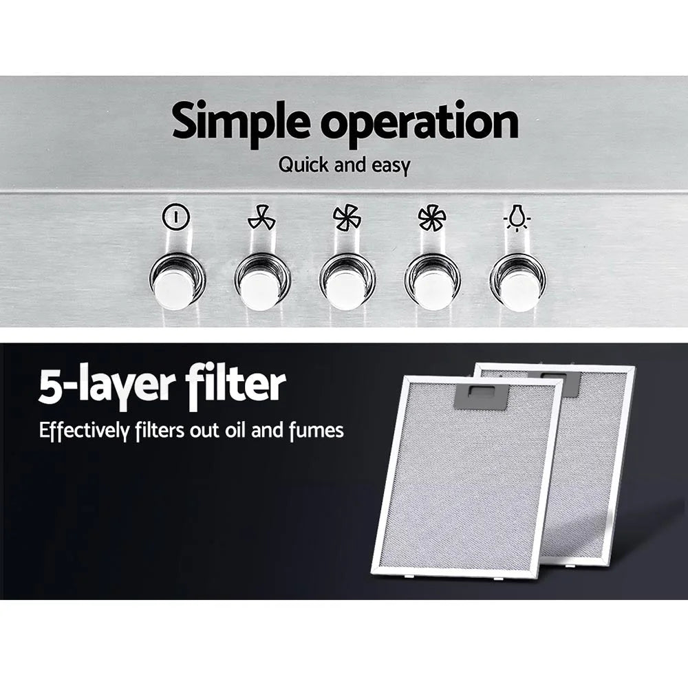 Range Hood 90cm 900mm Kitchen Canopy Stainless Steel Wall