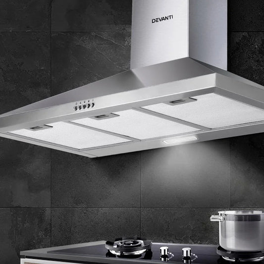 Range Hood 90cm 900mm Kitchen Canopy Stainless Steel Wall