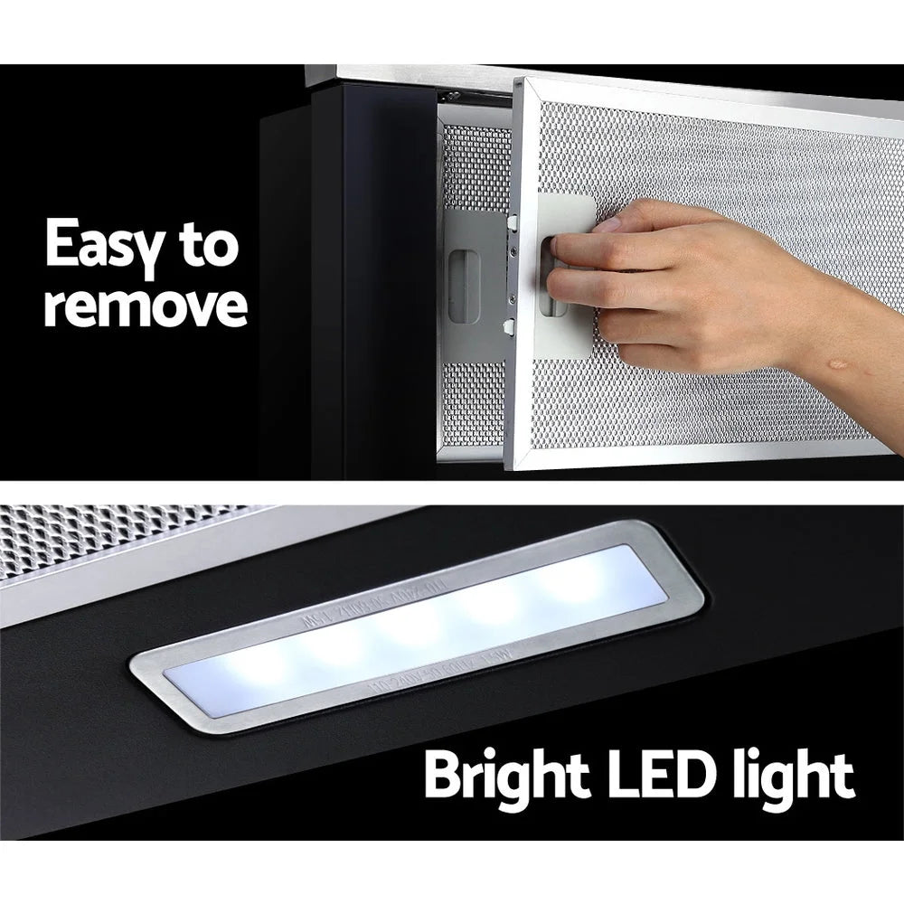 Range Hood Stainless Steel Slide Out Kitchen Canopy 60cm