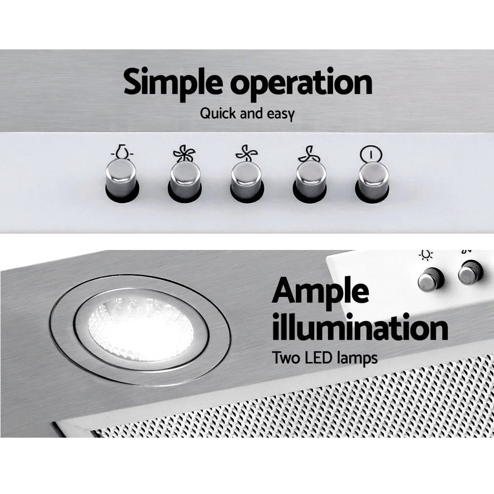 Range Hood Undermount Built In Stainless Steel Canopy 52cm