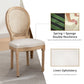 Rattan Dining Chairs 4X with Solid Wood Legs - Beige