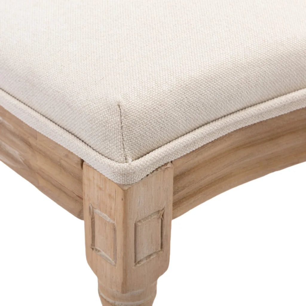 Rattan Dining Chairs 4X with Solid Wood Legs - Beige