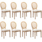 Rattan Dining Chairs 8X with Solid Wood Legs - Beige