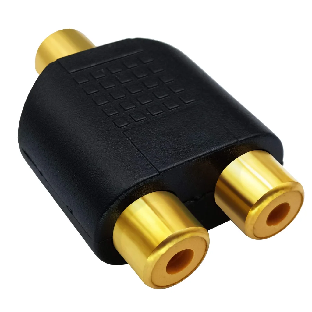 RCA Female to RCA Female Audio Splitter Adapter Connector Coupler