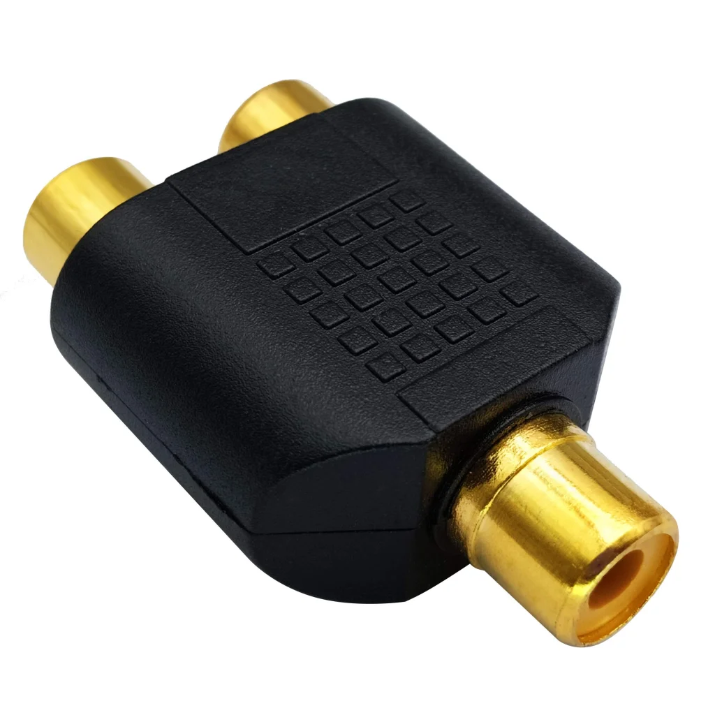 RCA Female to Audio Splitter Adapter Connector Coupler