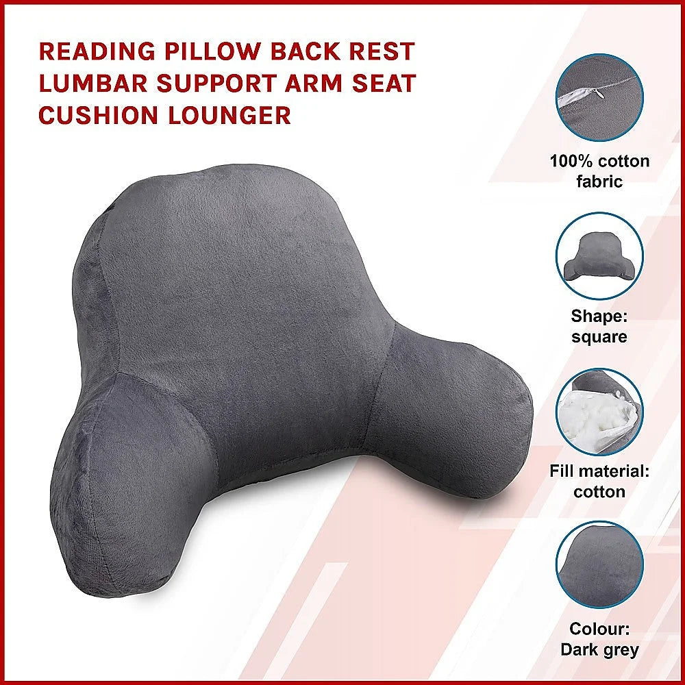 Reading Pillow Backrest Lumbar Support Arm Seat Cushion