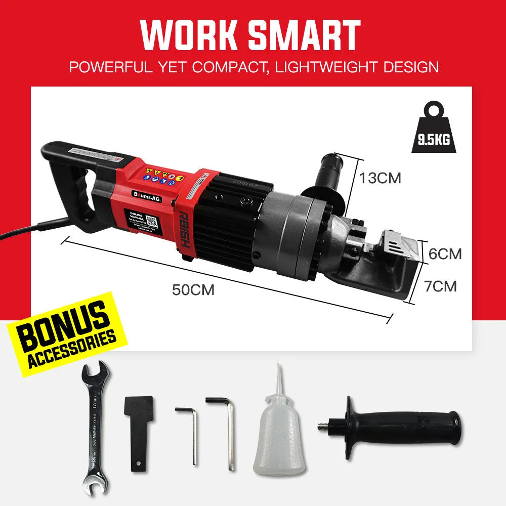 Rebar Cutter Hydraulic 16mm 850W Portable Machine BAUMR-AG