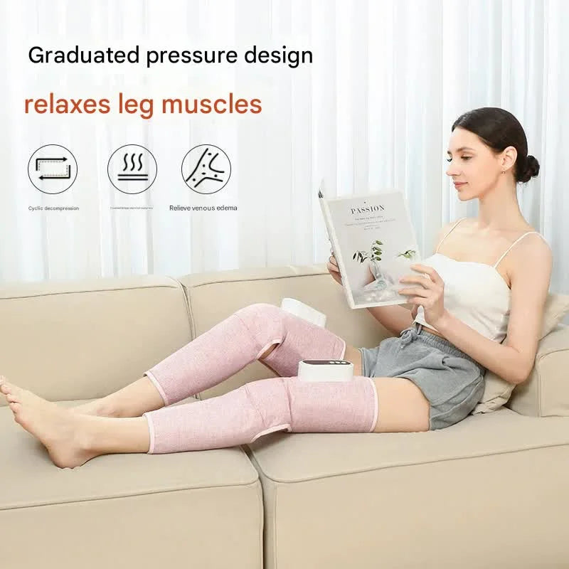 Rechargeable Air Compression Leg Massager with Heat Therapy