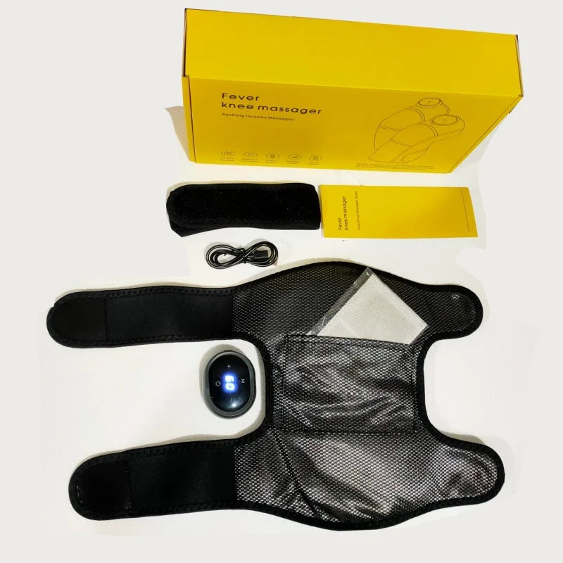 Rechargeable Heated Knee Massager Brace with Vibration &