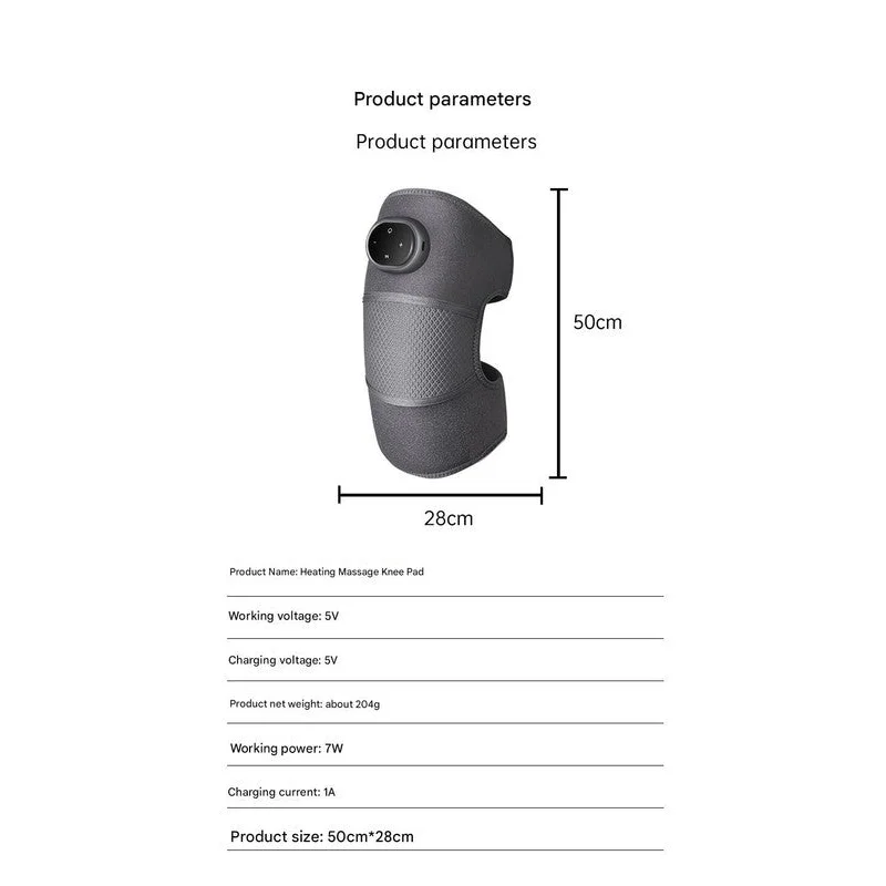 Rechargeable Heated Knee Massager Brace with Vibration &