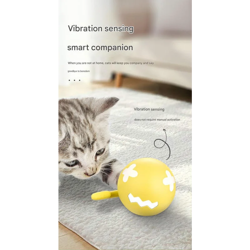 Rechargeable Interactive Cat Toy - Self-Rolling Ball