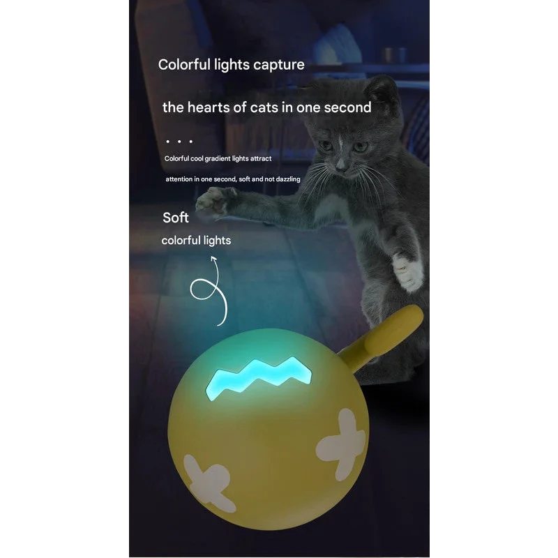 Rechargeable Interactive Cat Toy - Self-Rolling Ball