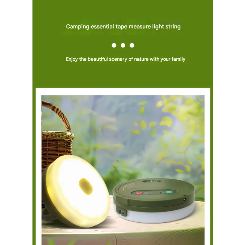 Rechargeable LED Camping Light with 10m Retractable String