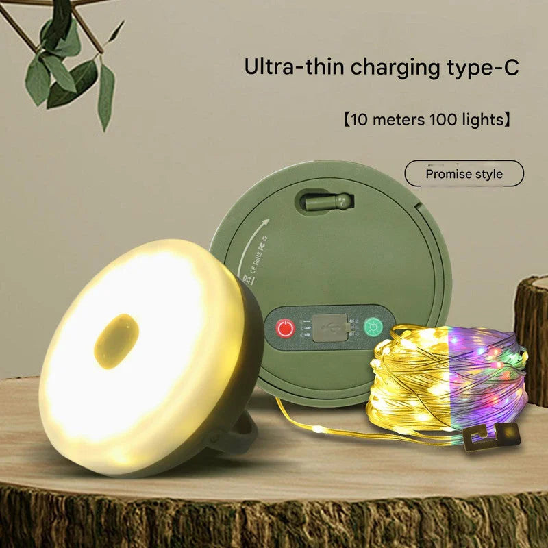 Rechargeable LED Camping Light with 10m Retractable String