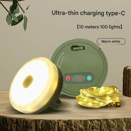 Rechargeable LED Camping Light with 10m Retractable String