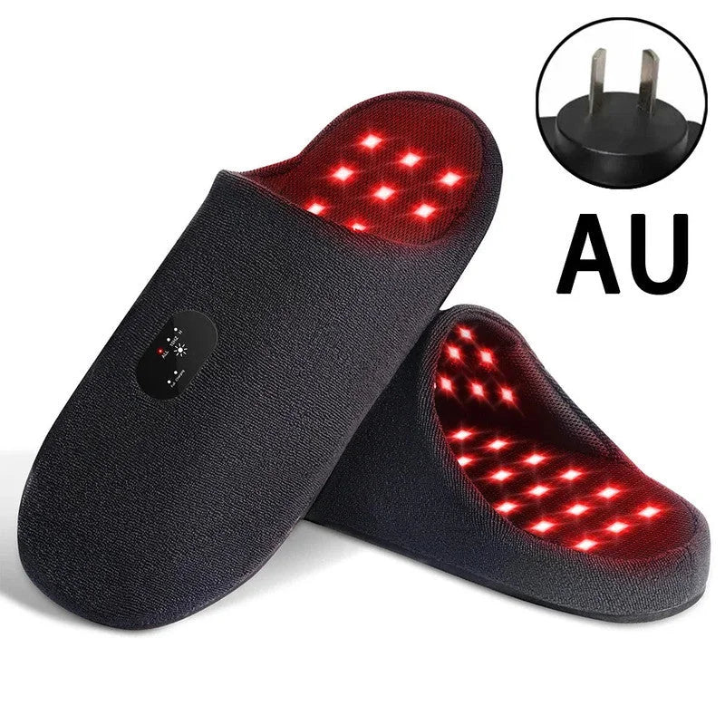 Rechargeable Red Light Therapy Slippers Black - Health &