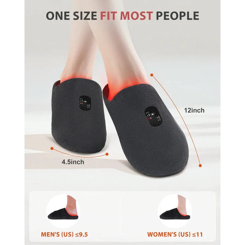 Rechargeable Red Light Therapy Slippers Black - Health &