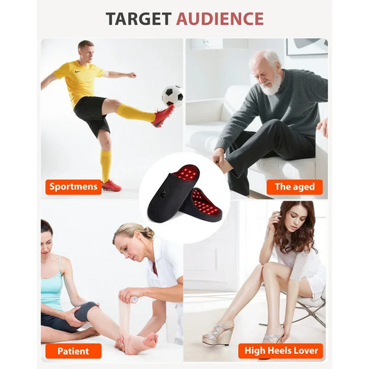 Rechargeable Red Light Therapy Slippers Black - Health &