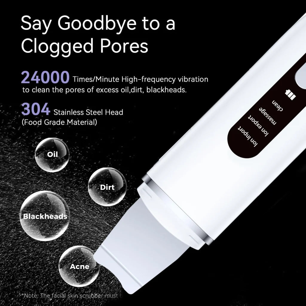 Rechargeable Ultrasonic Facial Spatula - Deep Pore Cleanser