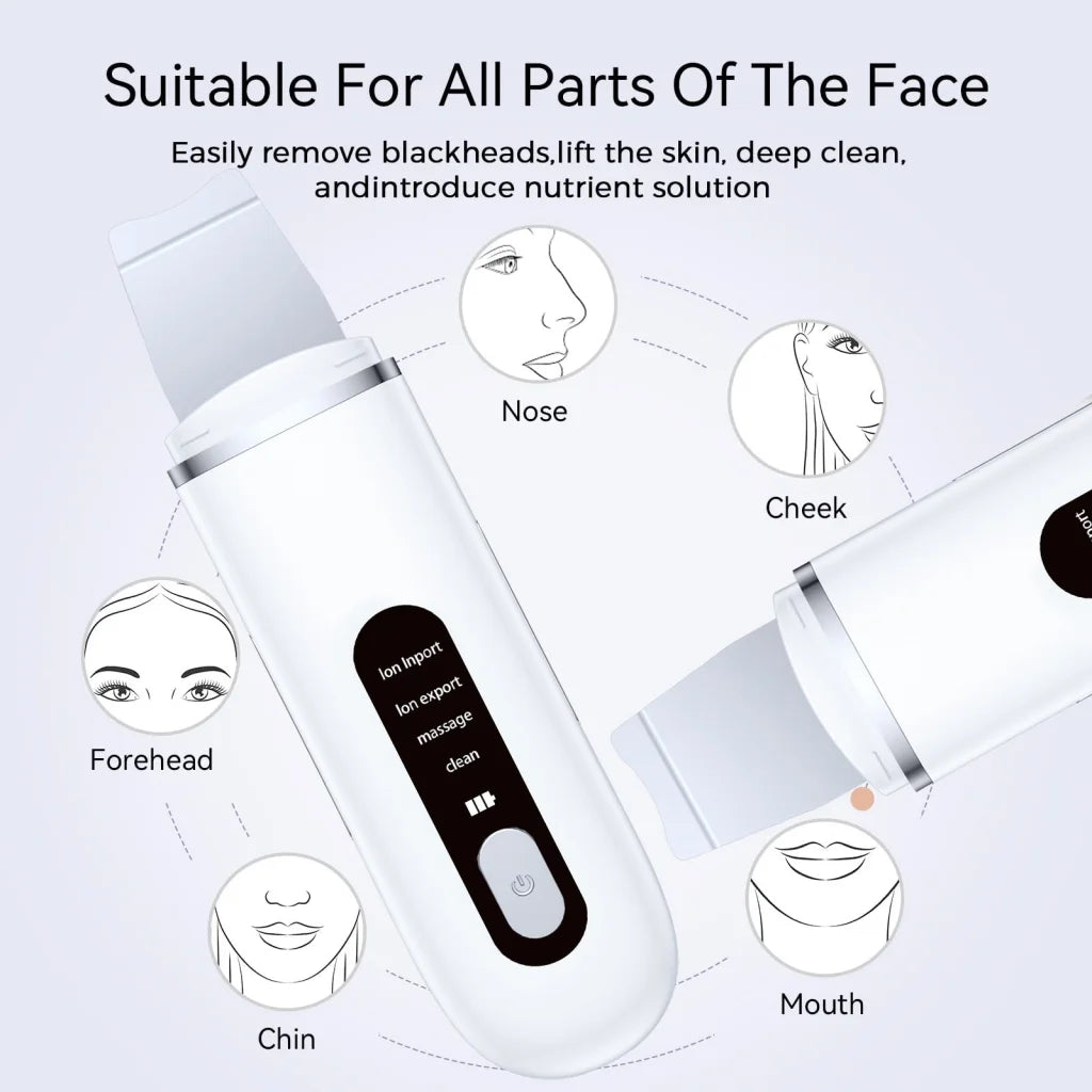 Rechargeable Ultrasonic Facial Spatula - Deep Pore Cleanser