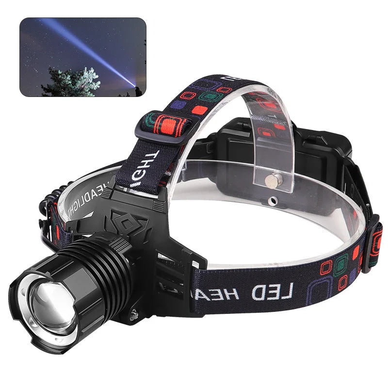 Rechargeable White Laser Headlamp - Long-Range Zoomable