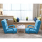 Recliner Chair 2X Foldable Lounge Cushion Adjustable Floor Lazy with Armrest Blue