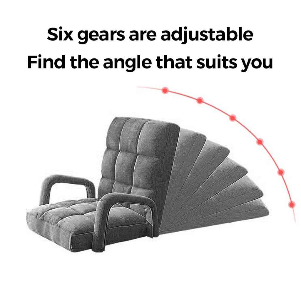 Recliner Chair 2X Foldable Lounge Cushion Adjustable Floor Lazy with Armrest Grey