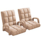 Recliner Chair 2X Foldable Lounge Cushion Adjustable Floor Lazy with Armrest Khaki
